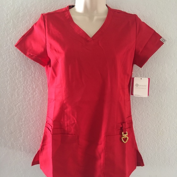 HeartSoul Tops Heartsoul Medical Uniform Scrub Top 2972 Red Poshmark